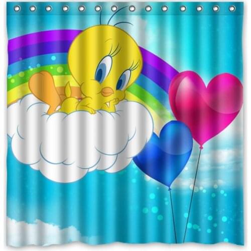 New Tweety Bird Waterproof Shower Curtain Eco-friendly Washable Bath Curtains With Rings Home Decor Drop Shipping