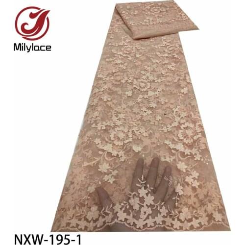 High Quality African Tulle Lace Fabric Nigerian Bridal Lace Fabric French Net Mesh Lace for Dress NXW-195