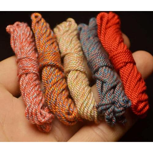 1.5mm Colorful Cotton Cord for Tassel Hand Twisted Threads for Making Bracelets Malas Multi Colors C20
