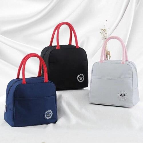 1PC Cooler Bags Waterproof Nylon Portable Zipper Lunch Bags For Women Convenient Lunch Box Tote Food Bags