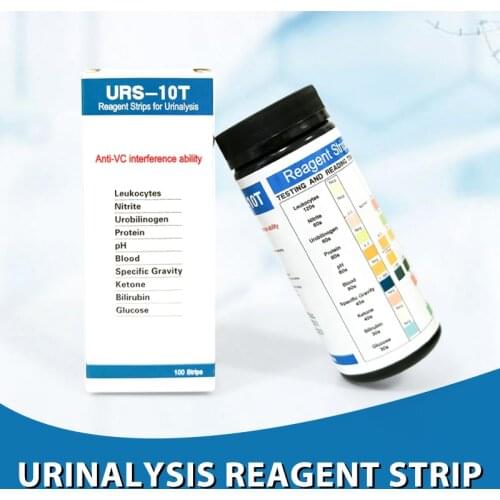 100 Strips Urine Test Urinalysis Reagent Strips Test Paper 10 Parameters URS-10T Leukocytes Nitrite Urobilinogen