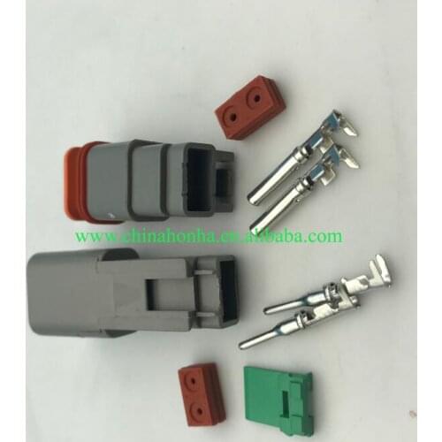 100 pcs 2Pin AT06-2S DT 2 Deutsch male Female connector 1060-16-0122 u-barrel terminal Nickel
