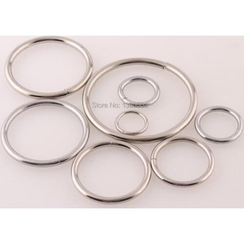 20pcs/lot 12/16/19/25/32/38/40/52mm O ring metal Belt Buckles Bag ring for bag belt garment decoration accessories