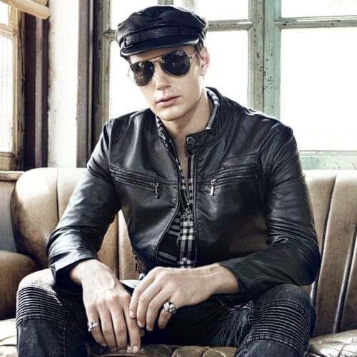 2020 Faux Leather Jackets New Brand Motorcycle Leather Jacket Men Casual Mens Jaqueta De Couro Masculina Mens Leather Coats 8