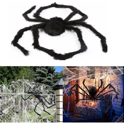 30/70/125/150cm Halloween Hanging Spider Black Horrible Hairy Giant SPIDER Super Big Realistic Furry Party Decoration Garden 3