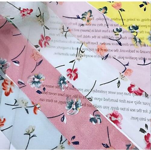 4cm/25 yards fresh small broken flowers DIY handmade materials headdress, bow yarn belt chiffon hairpin clothing accessories