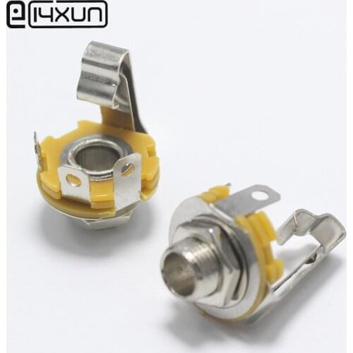 5pcs 6.35mm Single Track with Switch Electric Bass Guitar Jack Audio AC/DC Input Socket Low For All Electric Guitar Bass Guit