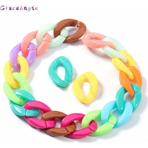 50pcs Arcylic Chain clasp Buckle Connector Handbag keychain jewelry Findings Bracelet accessories Necklace Fashion Chain DIY mix