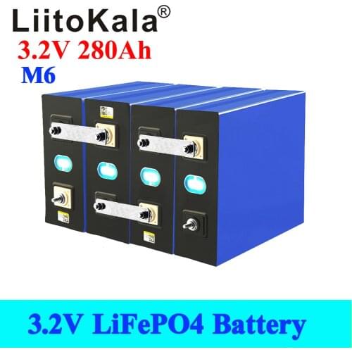 LiitoKala 3.2V 280Ah lifepo4 battery DIY 12V 24V 48V 280AH rechargeable battery pack for electric scooter RV solar storage syste