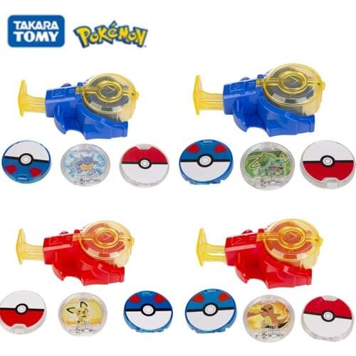 Pokemon Anime Figures Pikachu Venusaur Charizard Squirtle Launcher Model Battle Table Game Action Toy Model Kids Birthday Gifts