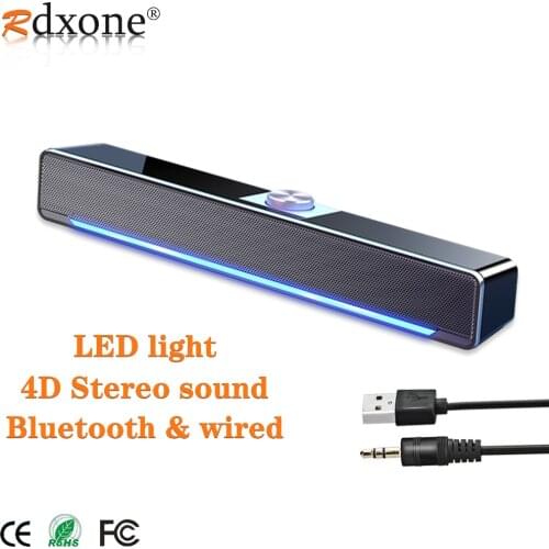 Bluetooth Speaker LED Sound Bar Computer Speakers AUX Wired Wireless Bluetooth Speaker PC Home Theater System Surround Bar