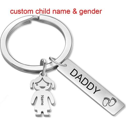 Customized Child Name Gender Cute Keychain Family Gift Exquisite Creative Dad Gift Festival Surprise Blessing Birthday Gifts