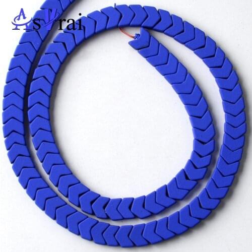 Natural 6*3mm Blue Hematite Stone Rubber Matte Arrows Shape Beads For Jewelry Making Spacer Loose Beads Diy Bracelets Strand 15"