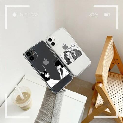 Cool smoking heartbreaker girl Phone Case For iphone 12 11 mini x xs xr pro max 8 7 6s 6 5 5s 5c se plus Transparent soft