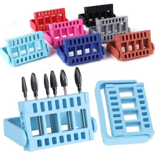 Nail Art Drill Bit Holder Grinding Head Organizer Display Storage Box Bit Manicure Tools For Nail Art PI669