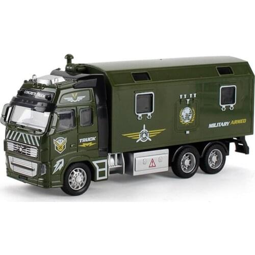Children Alloy Pull Back Engineering Vehicle Military Truck Car Model Toy Gift