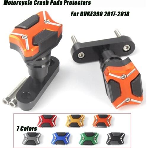 For Duke 390 2017-2018 Motorcycle Cave Frame Slider Engine Cover Escape Crash Pads Protectors CNC Titanium Alloy Set A Pair