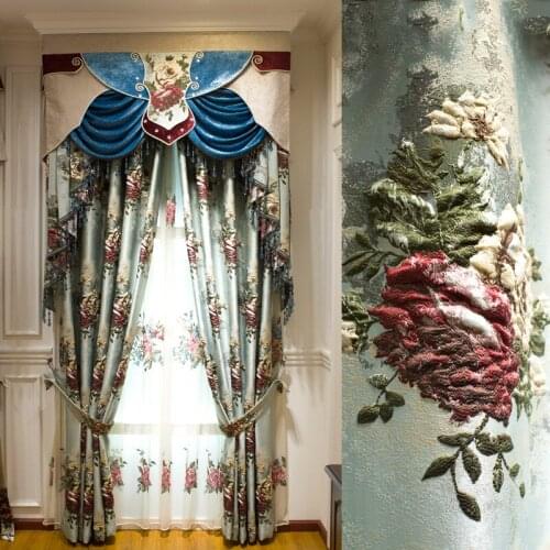 Elegant 4 D Jacquard Curtains For Living Room Window Bedroom Window Curtain Luxury Elegant Drapes Curtains For Kitchen/Hotel