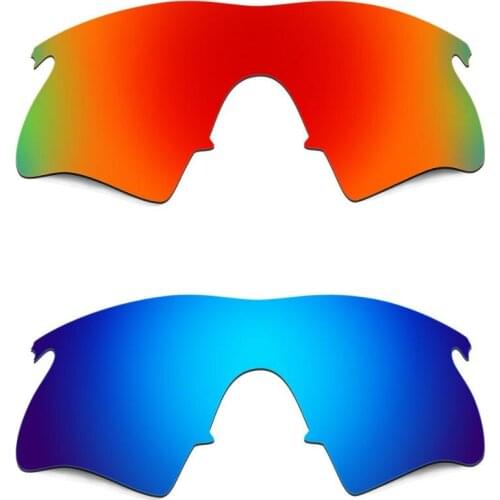 HKUCO For M-Frame Heater Sunglasses Replacement Polarized Lenses 2 Pairs - Red & Blue