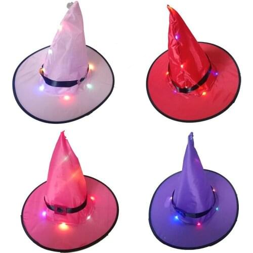Red Witch Hats Masquerade Wizard Hat Party Hats Cosplay Halloween Party Fancy Dress Decor Drama Top Hat