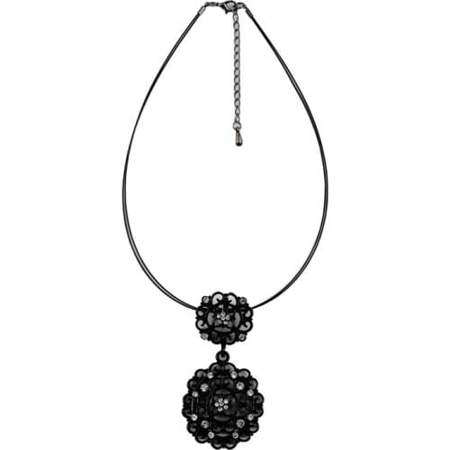 Hot Salt Fashion Necklace Pendant Electrophoresis Black Zinc Alloy Hollow Out Rope Chain Pendant Necklace Women Fashion Jewelr