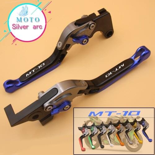 Logo MT-10 For YAMAHA MT-10 MT10 FZ-10 2016-2017 Motorcycle Folding Adjustable Folding Extendable Brake Clutch Lever 8 Colors