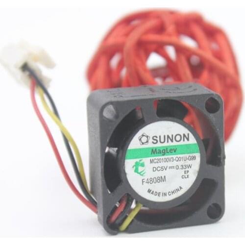 SUNON 2cm 20mm Mini fan MC20100V3-Q01U-G99 5V 0.33W 20*20*10MM cooling fan 3PIN