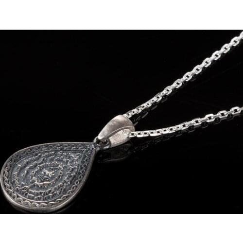 Water Drop Model Model Silver Women Necklace Prayer Silver Necklace Islamic Women Necklace Arabic Muslim Necklace