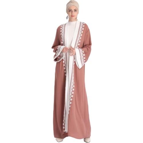 Muslim Fashion Holiday Dress Party 2020ins Style Dubai Middle East Embroidery Cardigan Womens Gown Lr333Islamic Clothing