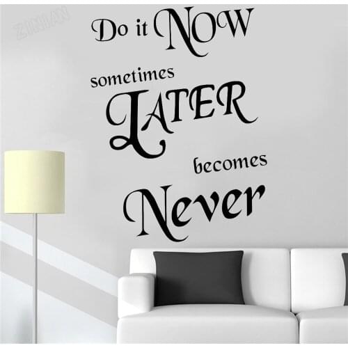 Do It Now Quote Wall Decal For Office Vinyl Wall Sticker Decal Library Creative Home Poster Bedroom Decoration Art Murals Y111