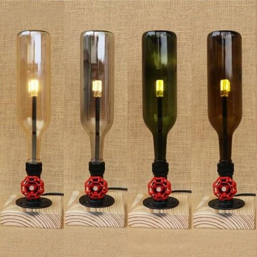 Nordic nostalgic style bedroom retro wood solid wood base restaurant coffee shop wood bedside wine decorative table lamp