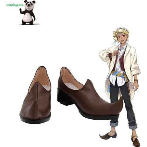 Twisted Wonderland Scarabia Kalim Al-Asim Brown Shoes Cosplay Long Boots Custom Made