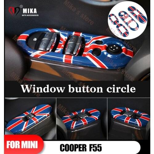 Car Door Window Lifter Button Switch Panel Cover ABS Trims Stickers Auto Interior Decoration Car Accessories For Mini Cooper F55