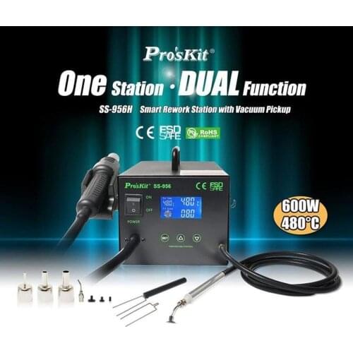 Proskit SS-956H Smart hot blowing suction pen soldering station electric suction pen hot air gun