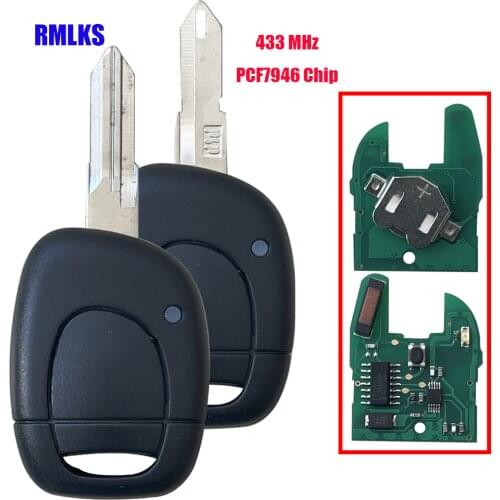 RMLKS Car Remote Key Suit Fit For Renault Master Clio Twingo Kangoo PCF7946 Chip 433MHZ Uncut Blade