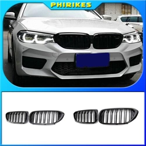 Front Bumper Kidney Grille Grill for BMW G30 G31 G38 5 Series 525I 530I 540I 550I with M-Performance Black Double Line Kidney Gr