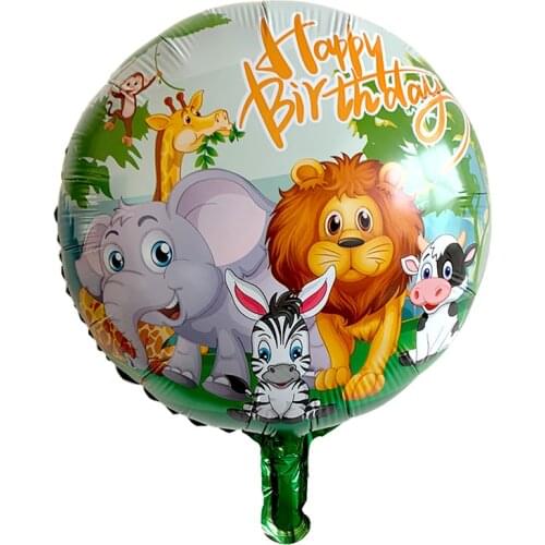 Jungle Animal Lion Cow Zebra Elephant Monkey Foil Balloon Zoo Safari Farm Theme Birthday Party Decoration Kids Baby Shower Decor