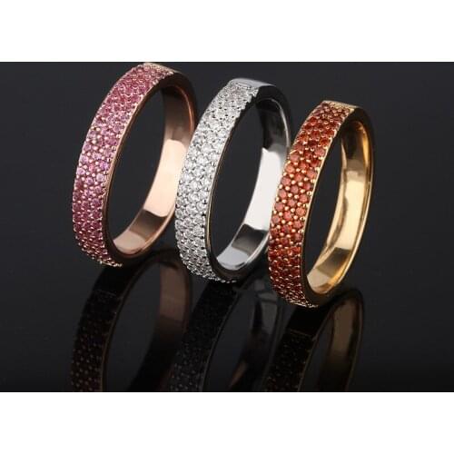 Modern Simple Fashion Women Ring Trend White AAA Zircon Daily Narrow Design Rings For Women Wedding Jewelry Gift Zk40