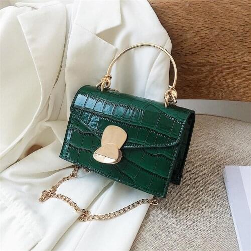 Stone pattern PU Leather Crossbody Bags For Women 2020 Mini Shoulder Bag With Metal Handle Lady Travel Handbags Totes