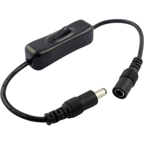 Light Touch Switch 5V 9V 12V 24V DC 5.5*2.1mm Male Female Adjust Controller Cable Connector for LED Strip Light CCTV Camera