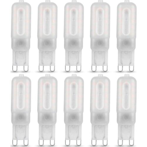 10Pcs G9 LED Lamp 5W Cold White 6000K 220V Replaces Halogen Lamps Not Dimmable