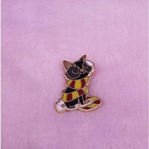 Magic black cat badge cute witchcraft movie fans accessory
