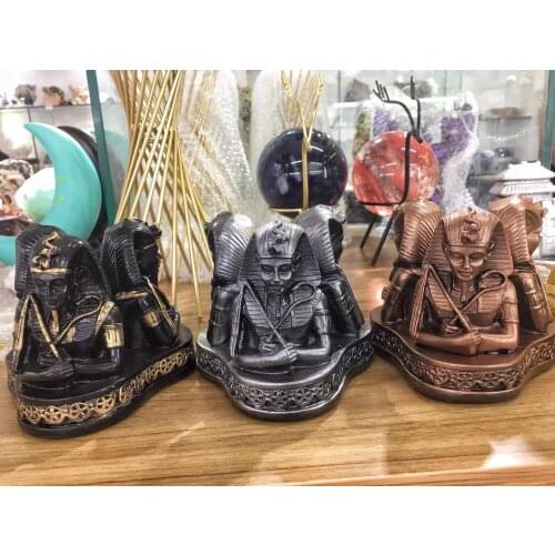 High quality Crystal Ball Base Three Pharaoh Sculpture Synthetic Resin Crafts Home Decor Decoration Sample Room