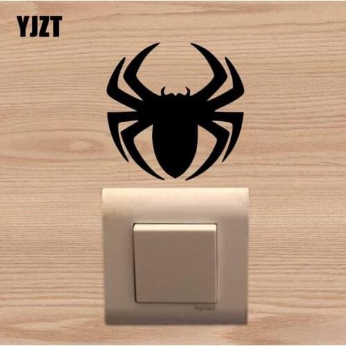 YJZT Black Spider Silhouette Wal Switch Sticker Vinyl Decal Living Room Decor Cartoon Style 17SS-0537