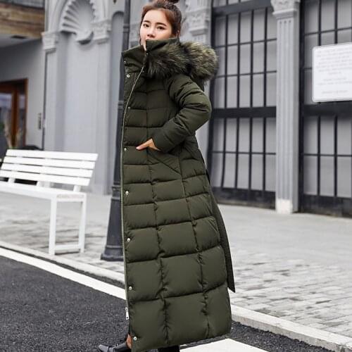Women Parka Winter Coats Long Cotton Casual Fur Hooded Jackets Women Thick Warm Winter Parkas Female Overcoat Coat