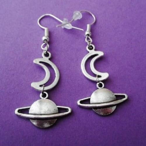 What is happy planet glamour saturn Women Earrings Gold Tone 2021 Trend New Charm Jewelry Handmade Gift