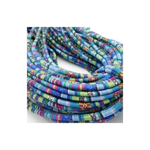 03 Garment accessories DIY accessories 6mm bag cloth rope ethnic pattern plaid cloth handicraft bracelet necklace dress rope