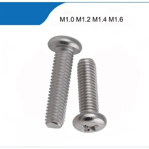 20/50/100pcs m1.0 m1.2 m1.4 m1.6 DIN7985 GB818 304 Stainless Steel Cross Recessed Pan Head Screws Phillips Screws