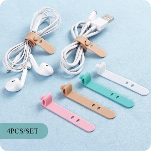 4PCS/set Headphone cable Storage Bundle Cellphone data line Storage belt