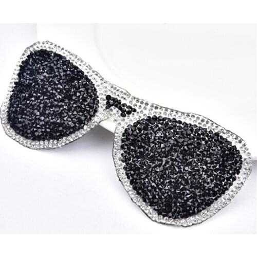 5Pcs/Lot Sunglasses Hotfix Motifs Rhinestones Heat Transfer Motifs Diy Diamond Patches Applique Iron On T-Shirt Clothing Dress